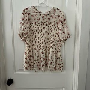 Torrid Floral Mesh Babydoll Top 2X